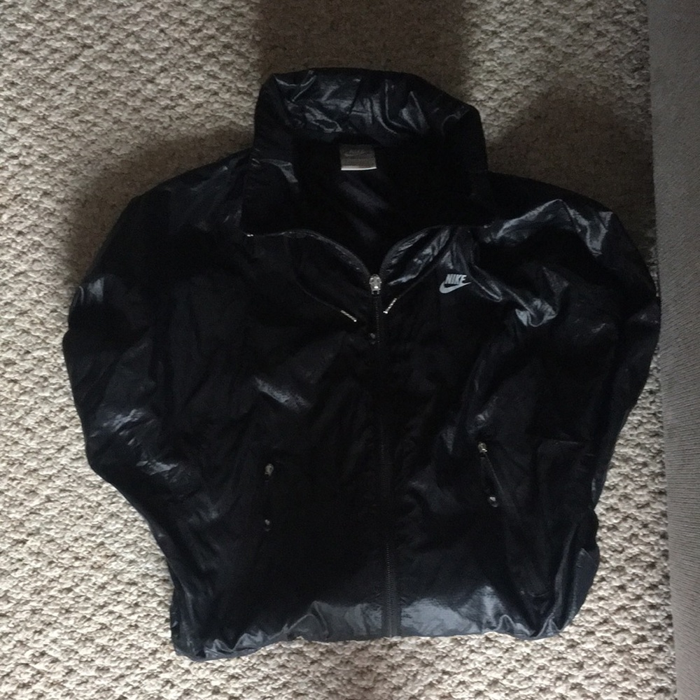 Nike NSW Casual windbreaker windrunner black packable jacket long black FC cinch - Picture 14 of 16